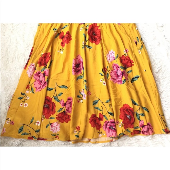 NEW Yellow Print, Fit & Flare Dress - Picture 7 of 7